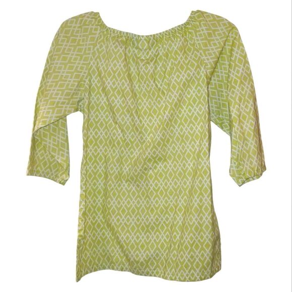 Haley & The Hound Green Spring Geometric Print Blouse - Picture 2 of 9